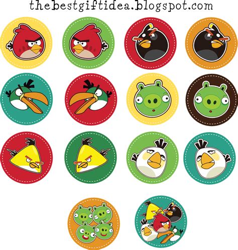 Angry Birds Cupcake Toppers Printable